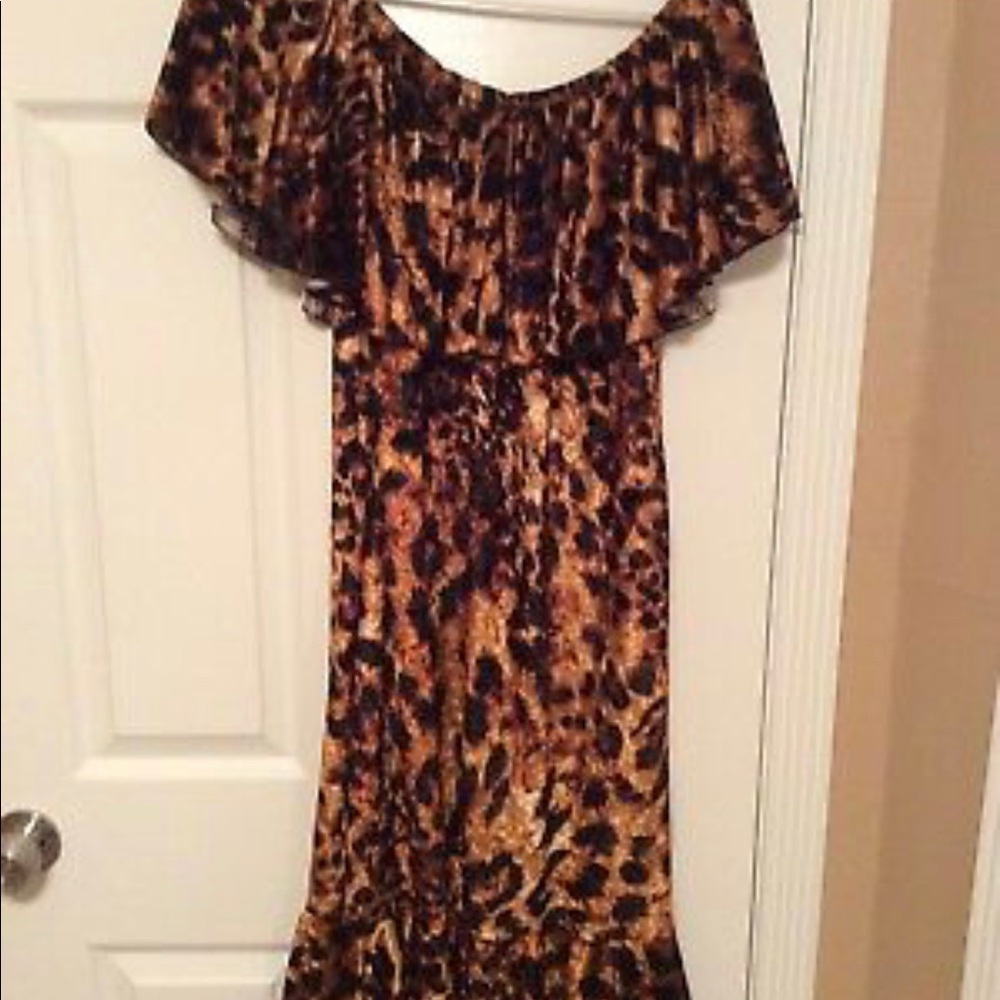 Leopard crushed velvet dress